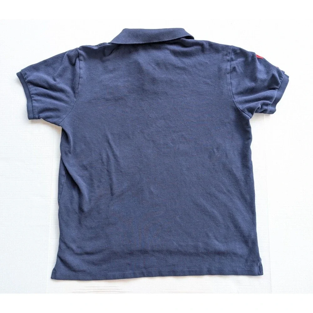 Ralph‎ Lauren Polo Mens XL Custom Fit Triple Pony Navy Blue Short Sleeve